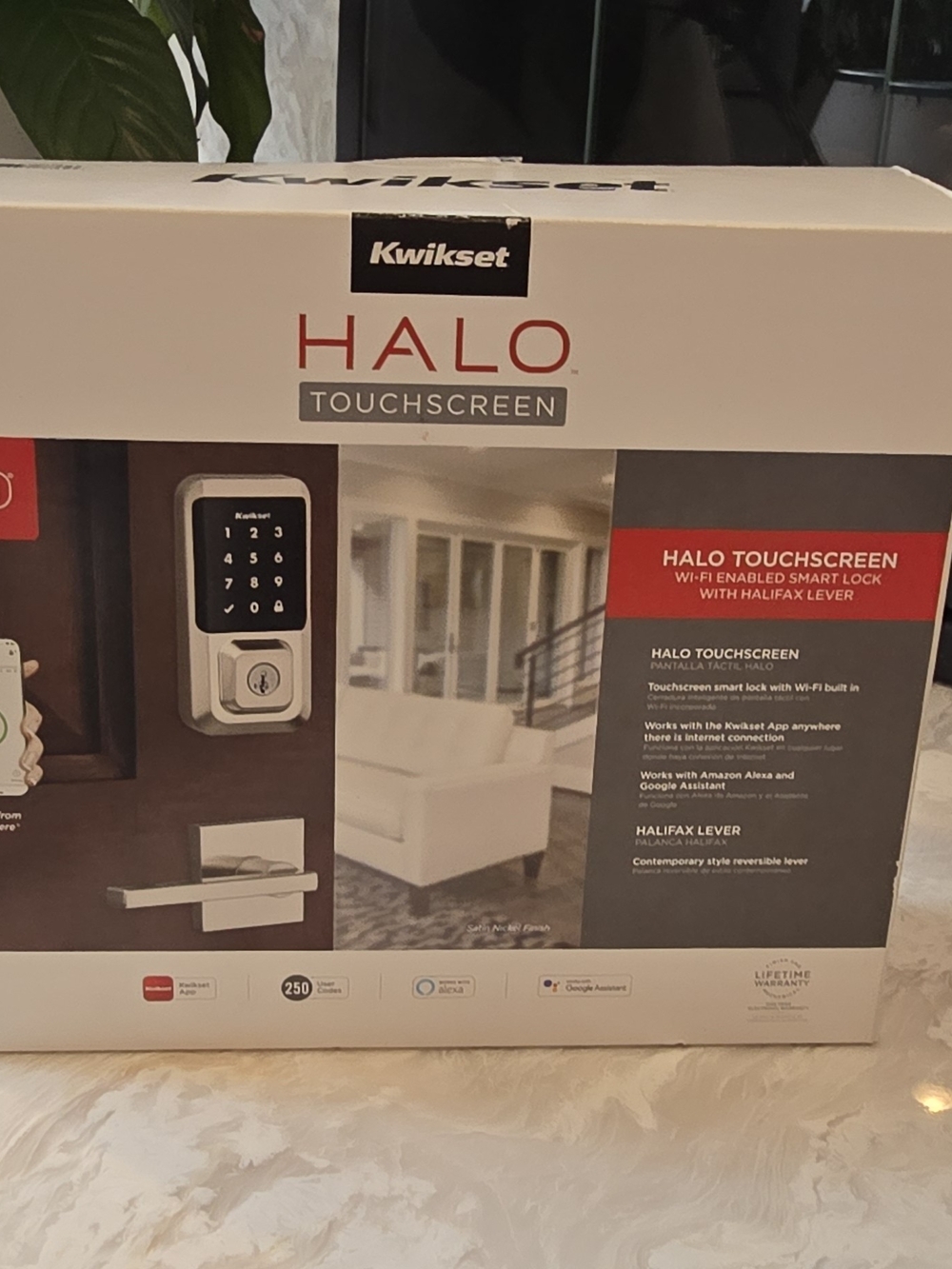 Halo Touchscreen Smart Lock by Halo in White and Silver